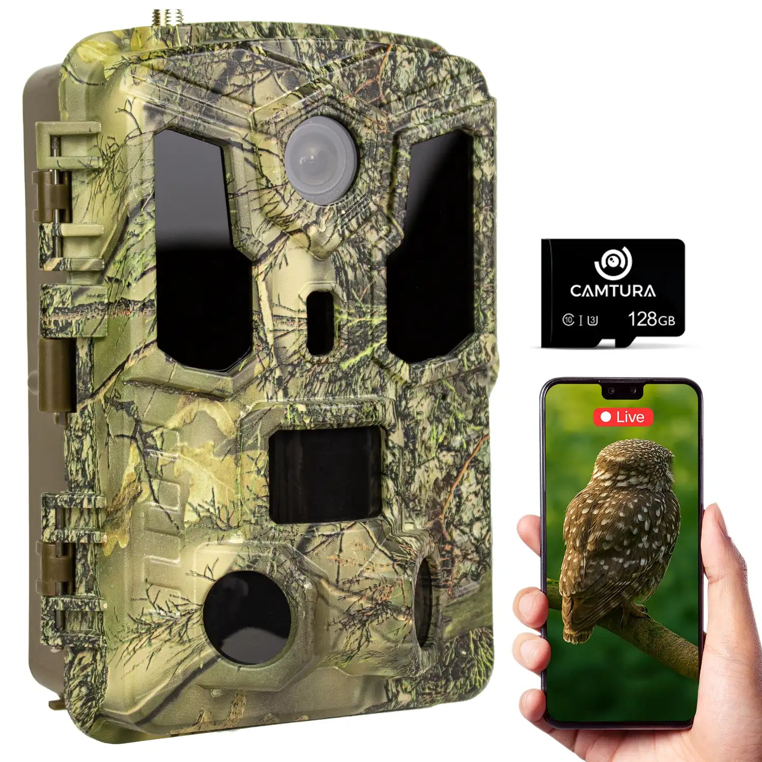 Wildcamera met simkaart, met zonnepaneel en ai