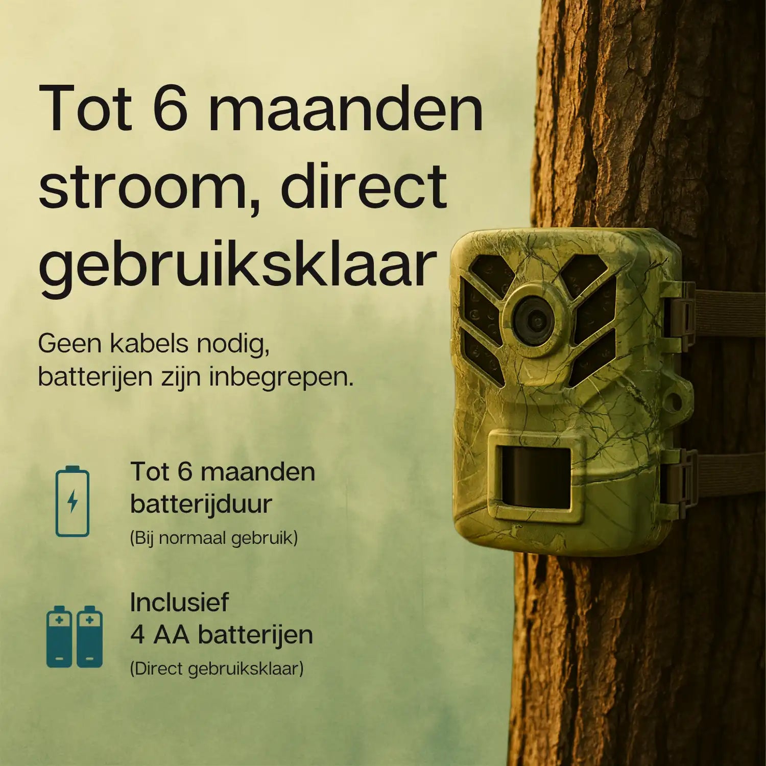 Batterijverbruik van de camtura wildcamera met nachtzicht