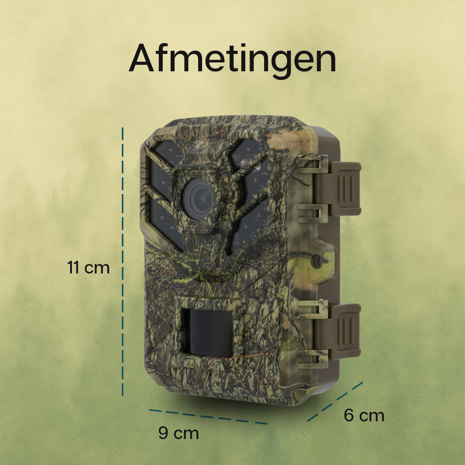 Afmetingen van de camtura wildcamera met nachtzicht