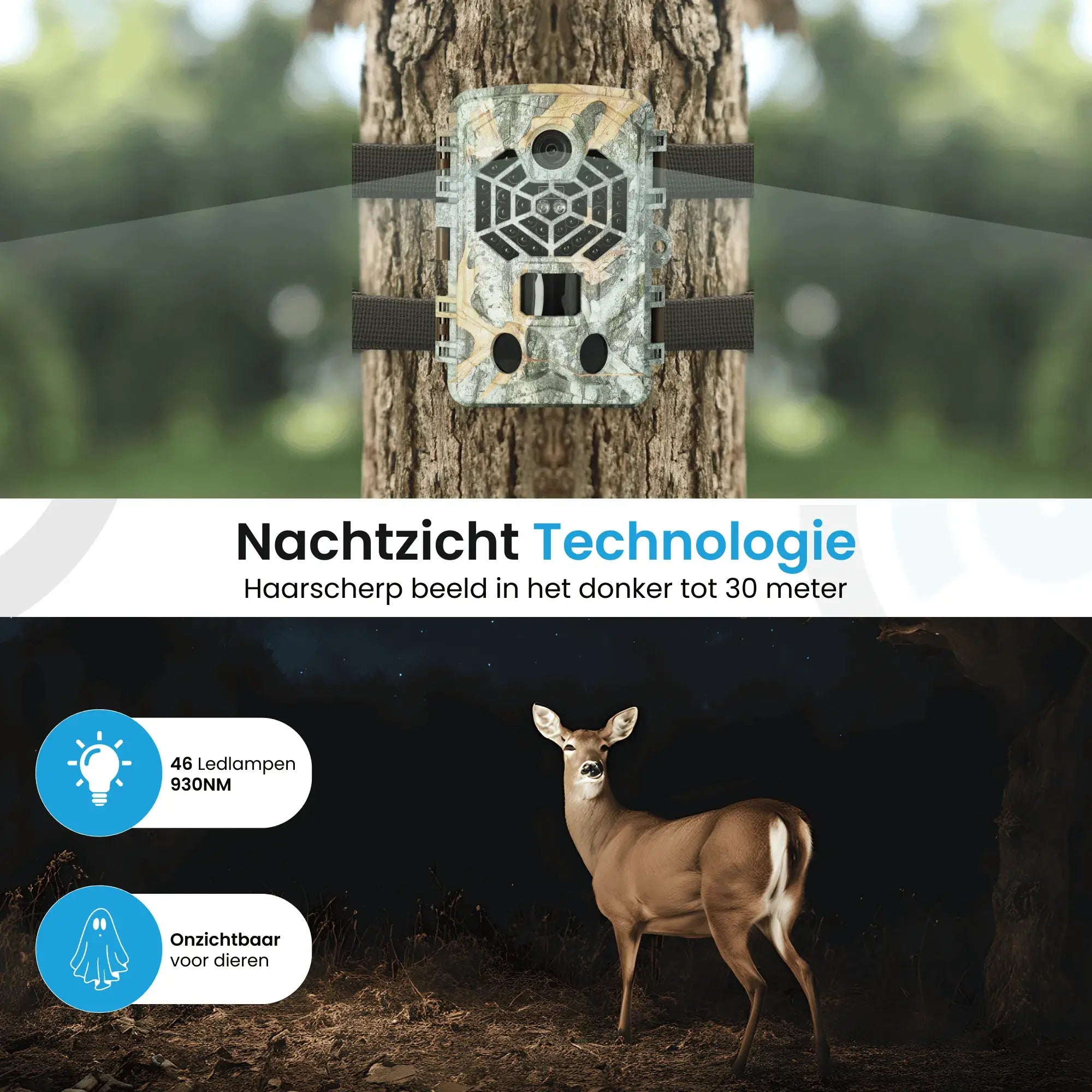 Nachtzicht van wildcamera met wifi grijs