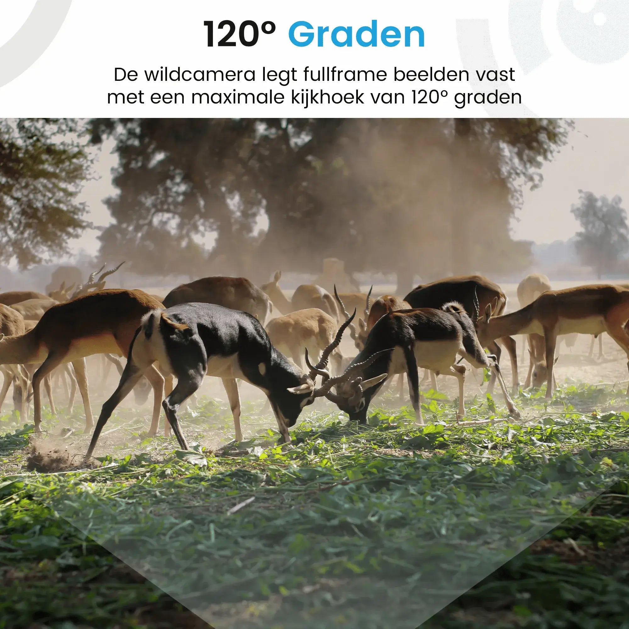 Wildcamera met simkaart heeft een kijkhoek van 120 graden