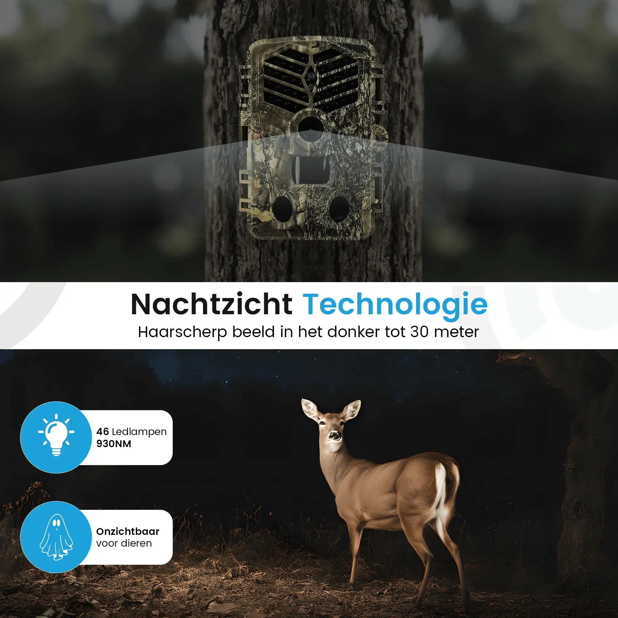 Nachtzicht van wildcamera met wifi pro